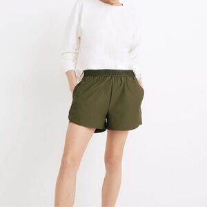 Madewell MWL Allways Pull-On Shorts in Kale Size XL